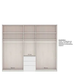 5-türiger Schlafzimmer-Schrank in Hellgrau - Ridonna