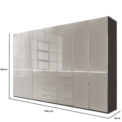 7-türiger Schlafzimmer-Schrank zweifarbig - Korcula