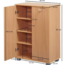 2-türiger Schuhschrank in Buche Dekor - Sagemini