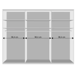 3-türiger Schwebetürenschrank in Weiß - Elisabeth