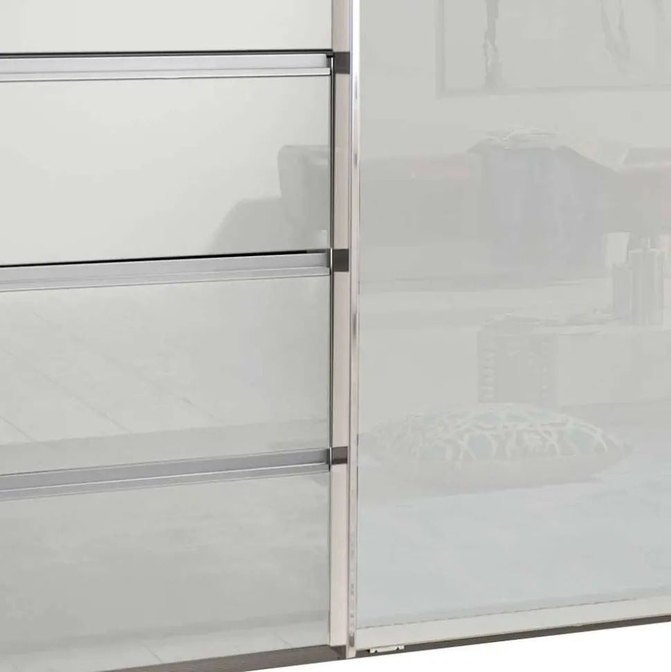 4-türiger Schwebetürenschrank in Weiß - Highlamp