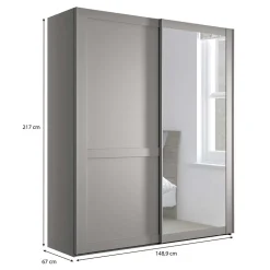 2-türiger Schwebetüren-Schrank mit Spiegel - Ridonna