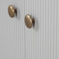 2-türiger Skandi Kleiderschrank in Grau - Huvina