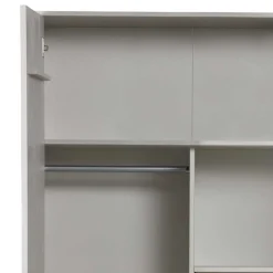 2-türiger Skandi Kleiderschrank in Grau - Huvina