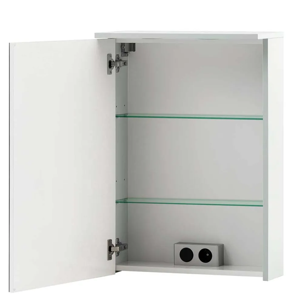 1-türiger Spiegelschrank fürs Bad in Weiß - Nuszaleva