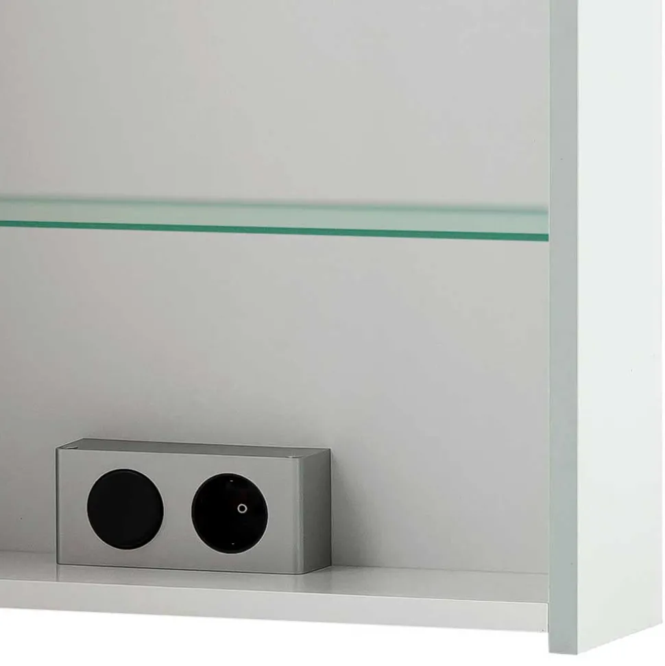 1-türiger Spiegelschrank fürs Bad in Weiß - Nuszaleva