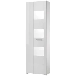 1-türiger Vitrinenschrank in Weiß Hochglanz - Timmona