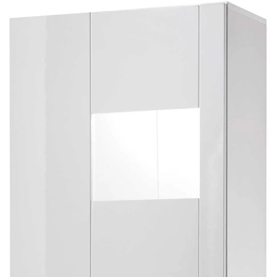 1-türiger Vitrinenschrank in Weiß Hochglanz - Timmona