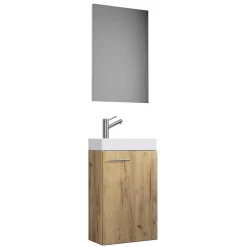 1-türiger Waschtisch & Spiegel kompakt - Violetty (zweiteilig)