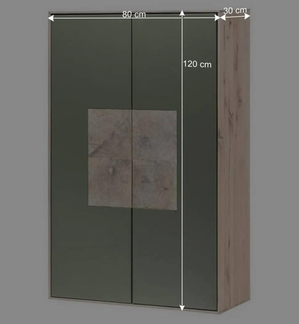 2-türiger Wohnzimmer Hängeschrank in Grau - Ajevos