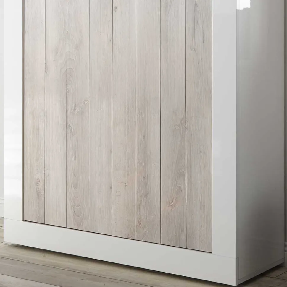 2-türiges Highboard in Dekor Pinie Weiß - Merenda