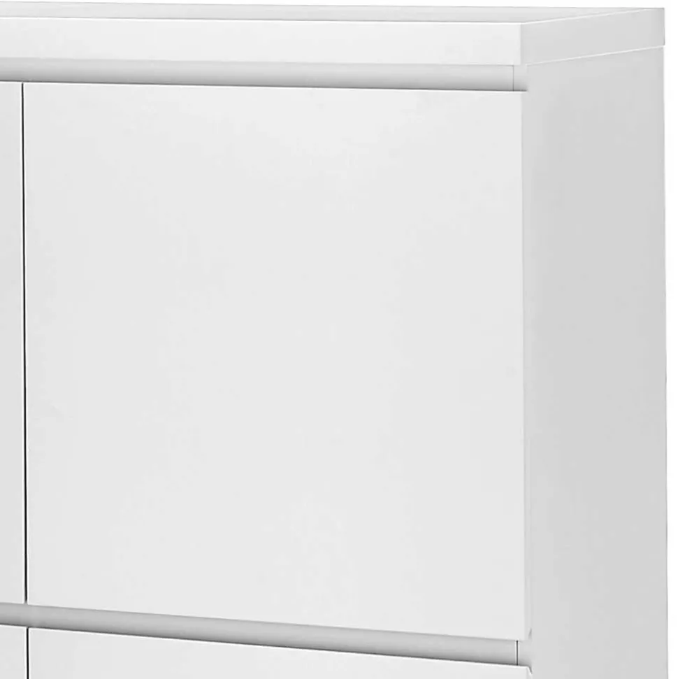 4-türiges Highboard in Weiß mit Schwarz - Atela