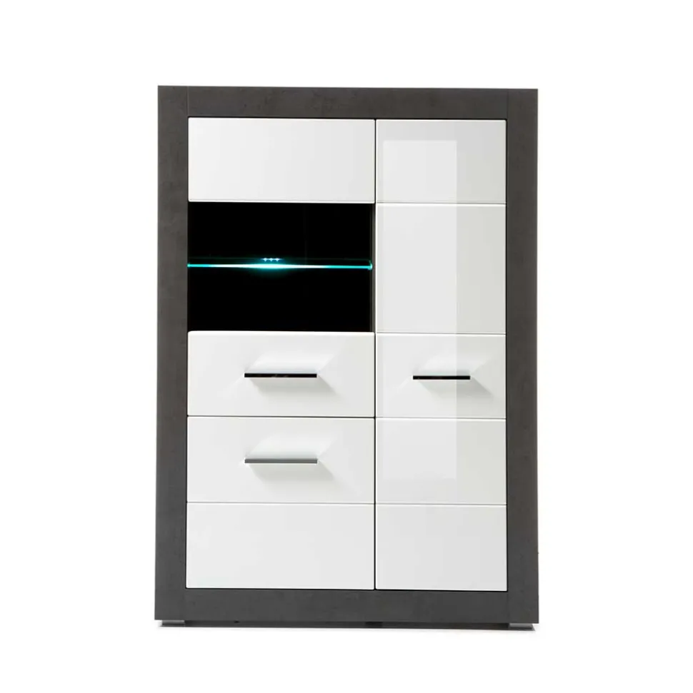 3-türiges Highboard mit Glas Einsatz - Istensa