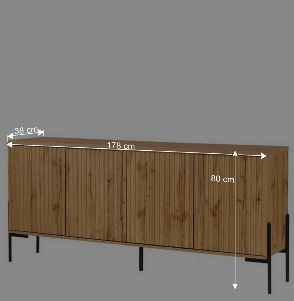 4-türiges Sideboard im Skandi Design - Elastian