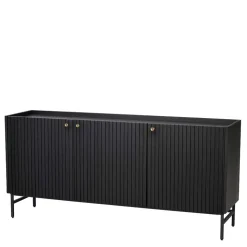 3-türiges Sideboard in Schwarz - Hemorian