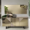 3-türiges Sideboard mit Spiegelglas in Bronze - Razepta