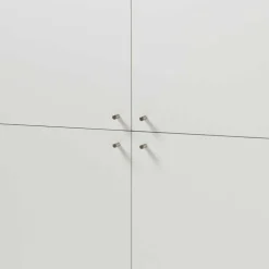 4-türiges Skandi Highboard in Weiß & Eiche - Cablos