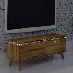 2-türiges TV Lowboard aus Holz Wildeiche - Eavy I