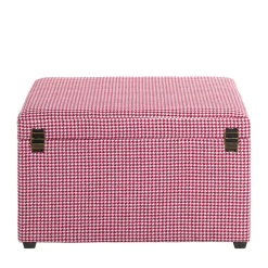 Truhe mit Hahnentritt Muster in Rot Weiß - Chetna