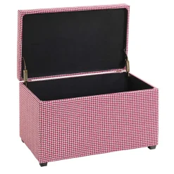 Truhe mit Hahnentritt Muster in Rot Weiß - Chetna