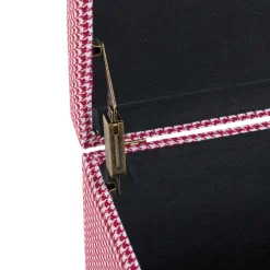 Truhe mit Hahnentritt Muster in Rot Weiß - Chetna