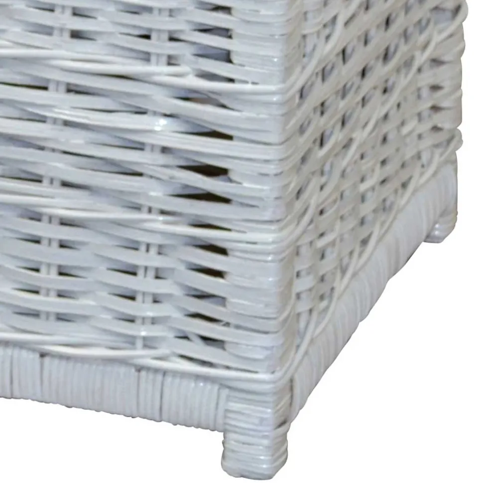 Truhe Wohnzimmertisch aus Rattan Weiß - Jacopo