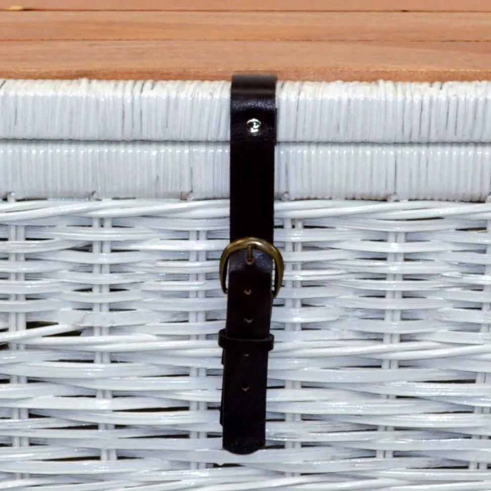 Truhe Wohnzimmertisch aus Rattan Weiß - Jacopo