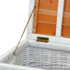 Truhe Wohnzimmertisch aus Rattan Weiß - Jacopo