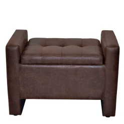 Truhenbank in Braun mit Wangengestell - Rever