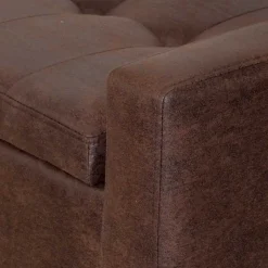 Truhenbank in Braun mit Wangengestell - Rever