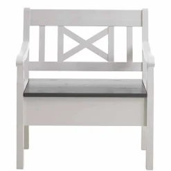 Truhenbank Yoan in Grau Weiß