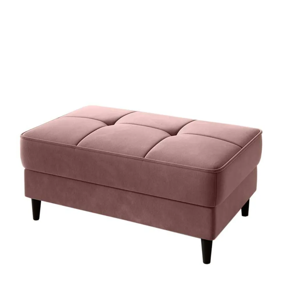 Truhen-Hocker in Rosenholz Stoffbezug - Dacura