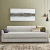 TTF Ausziehcouch in Hellgrau Stoff - Cyras