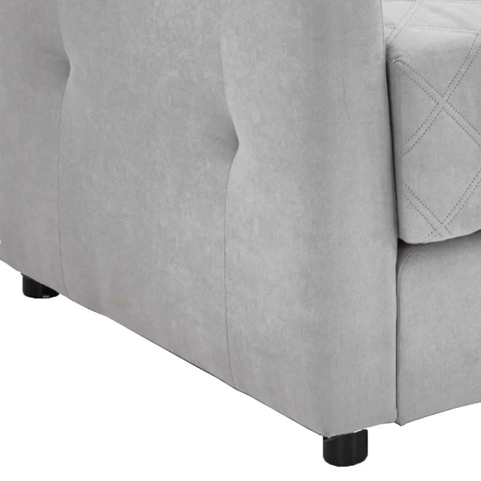 TTF Ausziehcouch in Hellgrau Stoff - Cyras