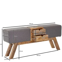 Turnbock Design Bank mit zwei Schubladen - Ruamantico