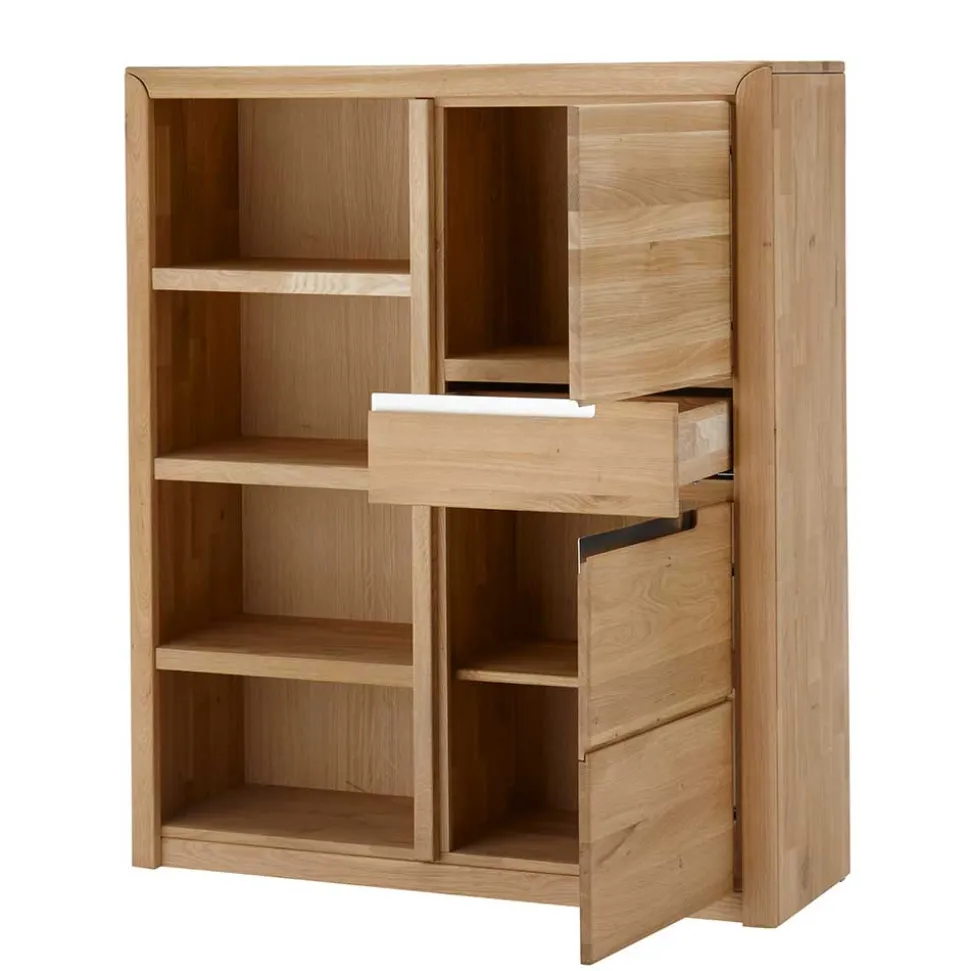 TV Anbauwand Croconia aus Wildeiche Massivholz (vierteilig)