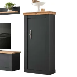 TV Anbauwand in Anthrazit & Wildeiche - Lionel (vierteilig)