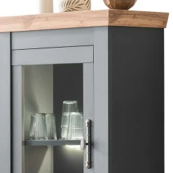 TV Anbauwand in Anthrazit & Wildeiche - Lionel (vierteilig)