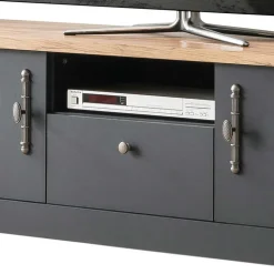 TV Anbauwand in Anthrazit & Wildeiche - Lionel (vierteilig)