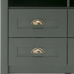 TV Anbauwand in Dunkelgrün - Niestov (dreiteilig)