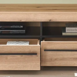 TV Anbauwand in Eiche - Brocus (vierteilig)