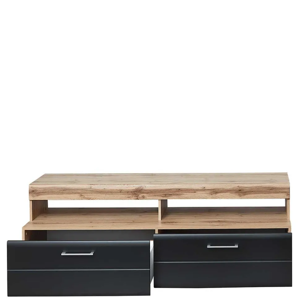 TV Anbauwand in Schwarz & Wildeiche - Kandu (vierteilig)