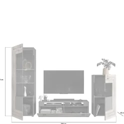 TV Anbauwand Möbel-Kombi modern - Scarlett (dreiteilig)