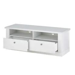 TV Anbauwand Set in weißer Holzoptik Pinie - Liancos (vierteilig)