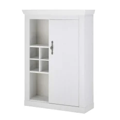 TV Anbauwand Set in weißer Holzoptik Pinie - Liancos (vierteilig)