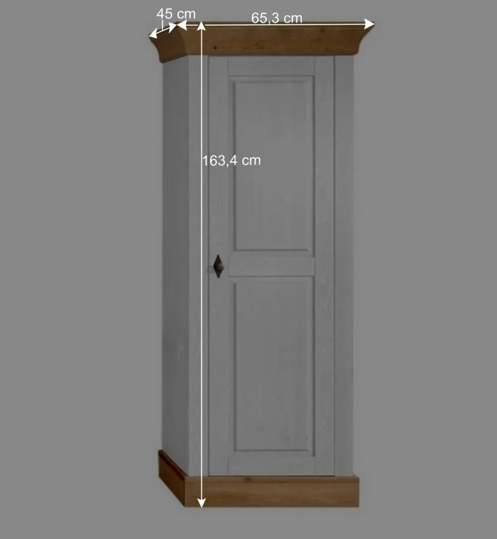 TV Anbauwand Sibiuta in Weiß Kiefer teilmassiv (dreiteilig)