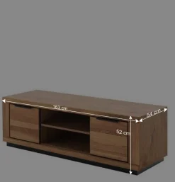 TV Anbauwand teilmassiv Set - Vlacoma (vierteilig)