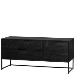 TV Board - teilmassiv in Schwarz - Almery