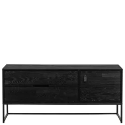 TV Board - teilmassiv in Schwarz - Almery