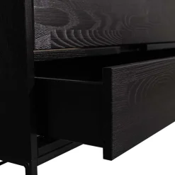 TV Board - teilmassiv in Schwarz - Almery